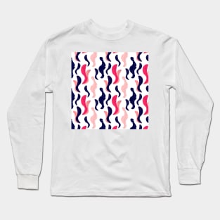 Floral Navy Pink Pattern Long Sleeve T-Shirt